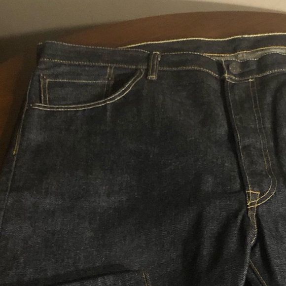 Levi’s Strauss 501 Buttons Fly Original Jeans Shrink-to-Fit Dark-blue Size 42X32 - Picture 2 of 10
